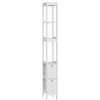 HOCHSCHRANK 20/30/160 cm aus MDF und Holzwerkstoff mit 2 Schubladen Weiß - Weiß, Holzwerkstoff (20/160/30cm) - Modenvie