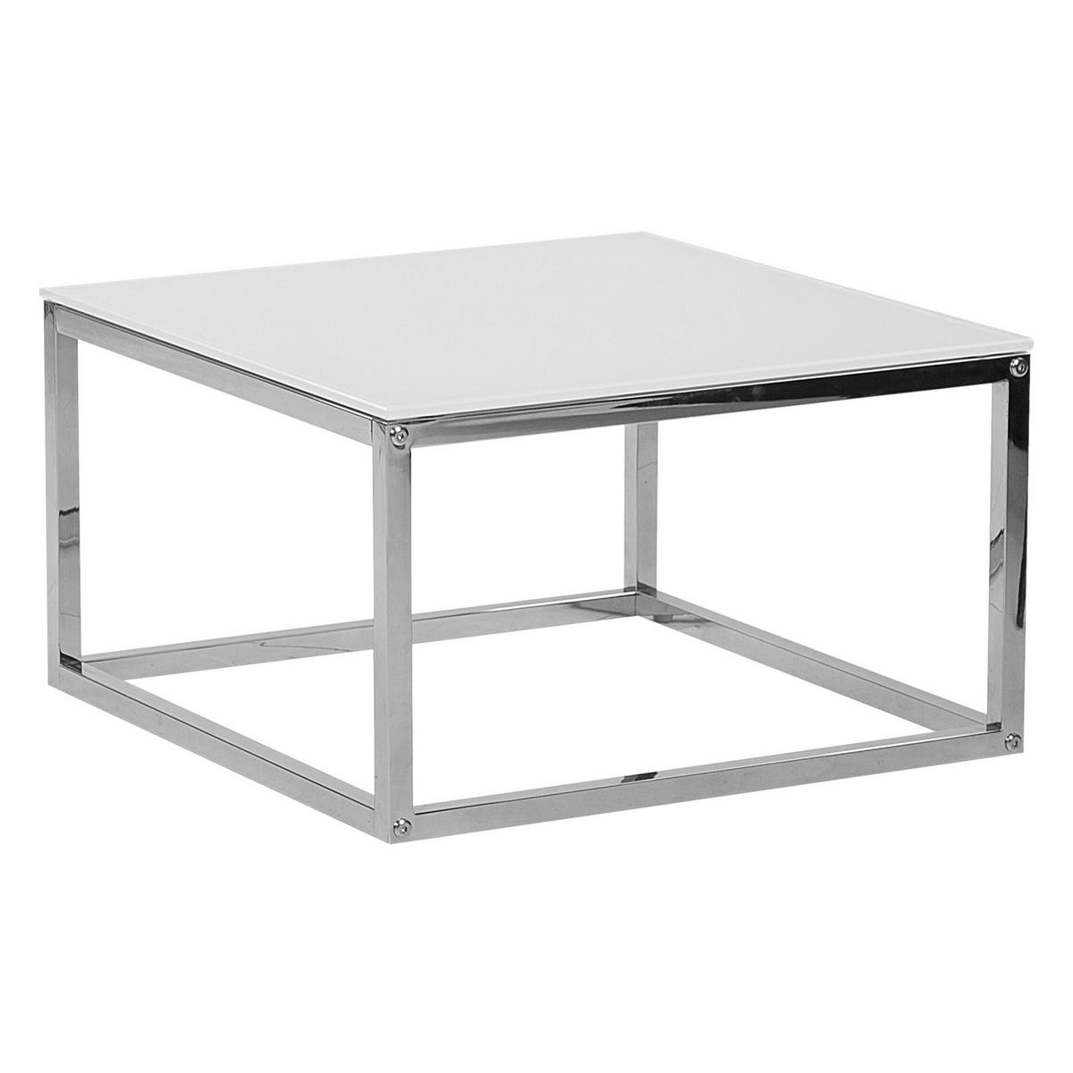 COUCHTISCH 2er-Set Quadratisch Weiß/Silber Brea - Weiß, Glas (60/60cm) - Beliani