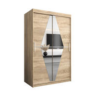 SCHWEBETÜRENSCHRANK 200/120/62 2-türig - Silberfarben/Sonoma Eiche, Holz/Kunststoff (120/200/62cm) - MÖBEL KRYSPOL