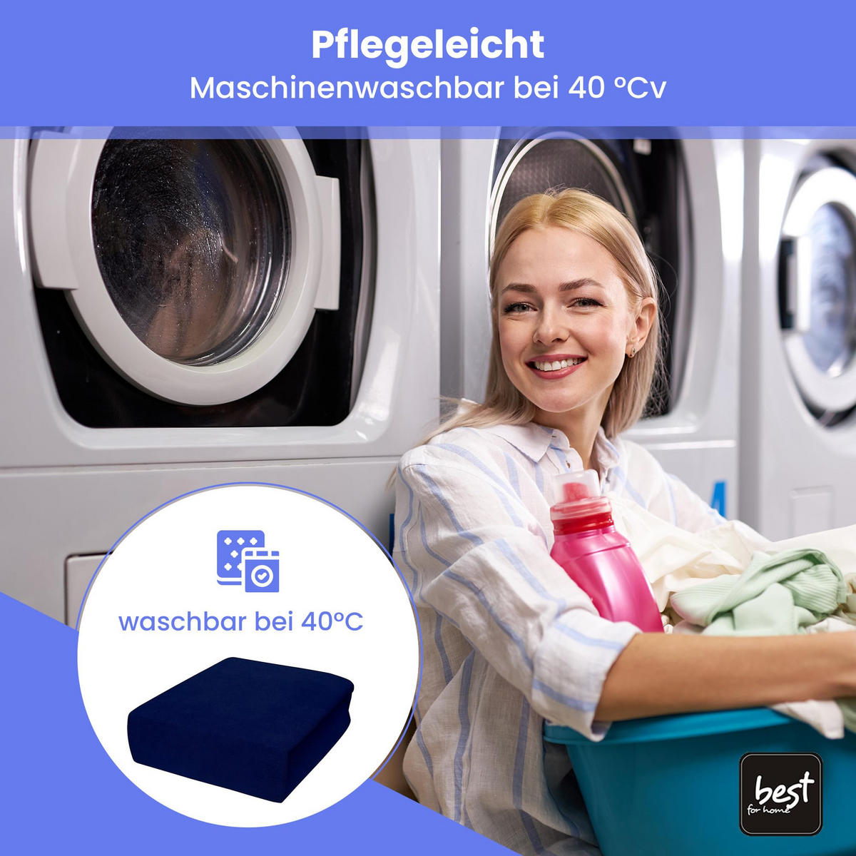 SPANNBETTLAKEN 140/200 cm, Frottee Elastisch 100 % Baumwolle Marinenblau - Blau, Textil (140/200cm) - Best For Home