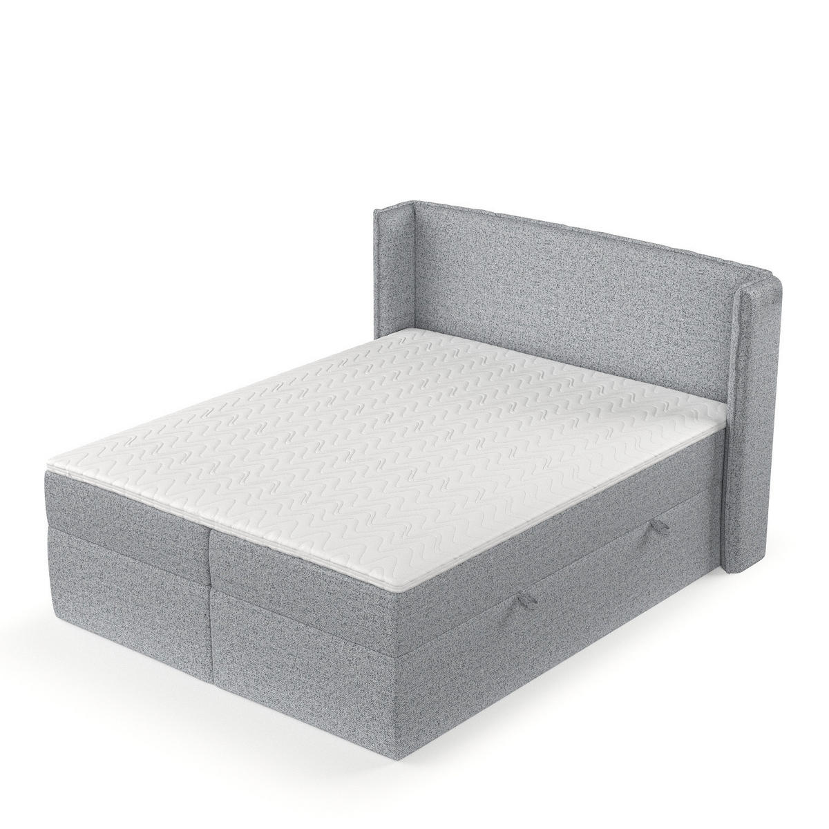 BOXBETT Viva 140/200 cm Grau im Riva Stoff - Schwarz/Grau, Holz/Holzwerkstoff (140/200cm) - AltaBeds