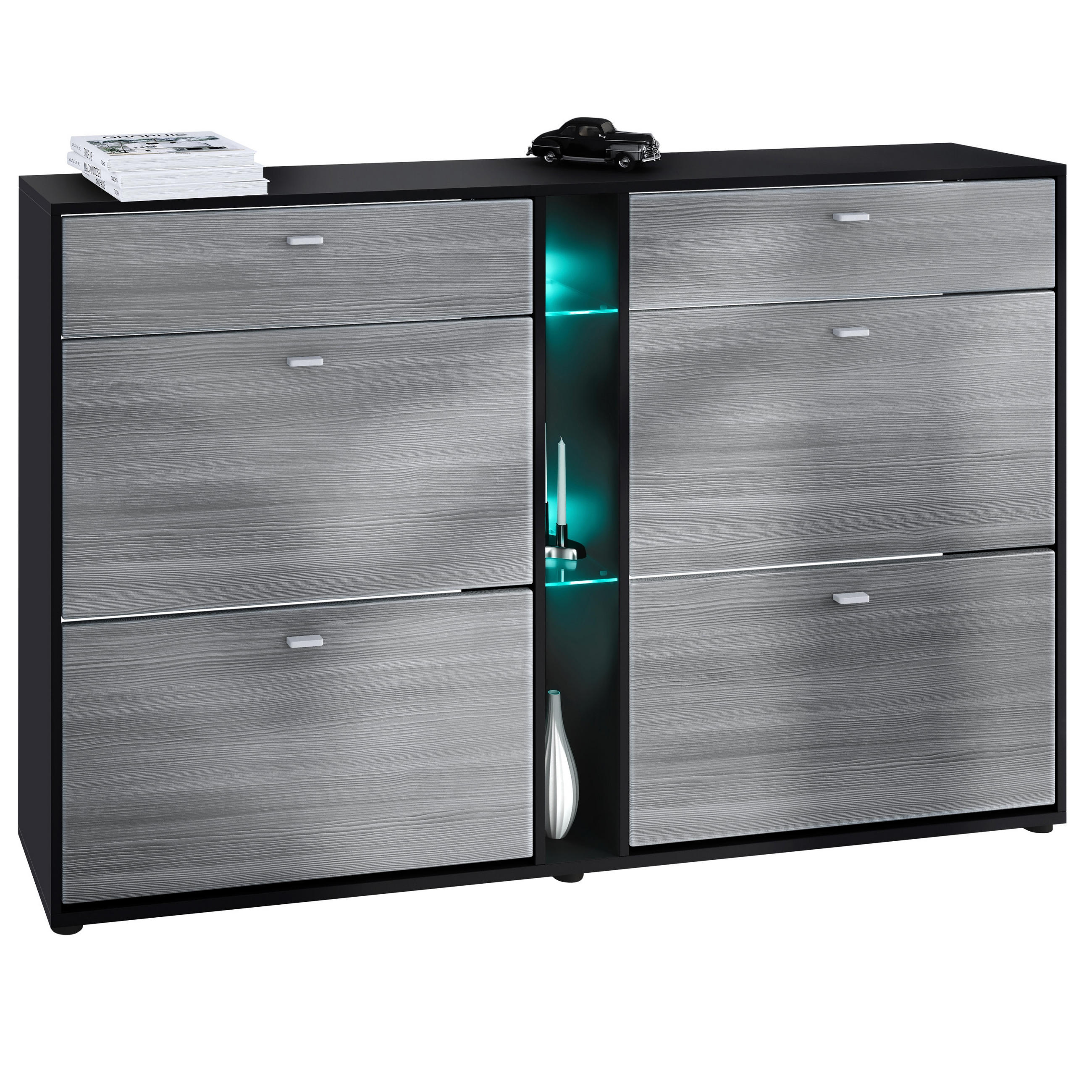 SCHUHSCHRANK Today Fronten in Avola-Anthrazit - Anthrazit, Holzwerkstoff (155.5/95/28cm) - Vladon