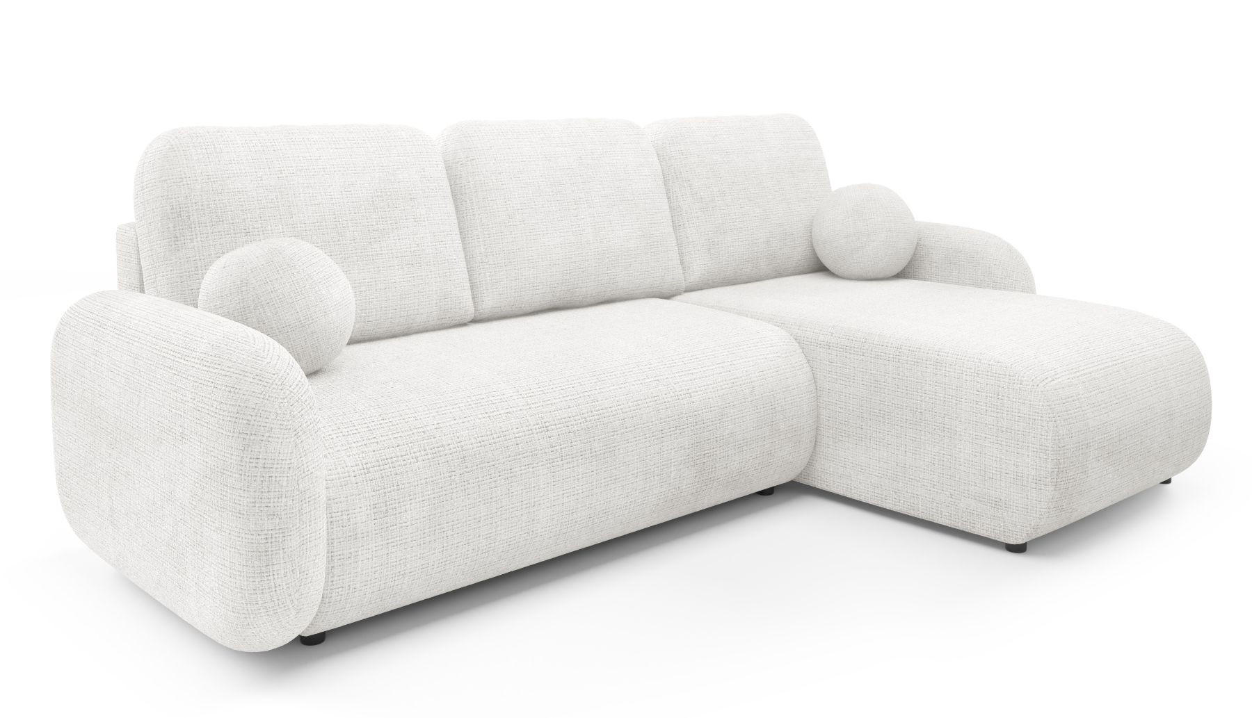 ECKSOFA Creme KOMA Mit Schlaffunktion - Weiß, Textil (228/147cm) - Sepro Meble