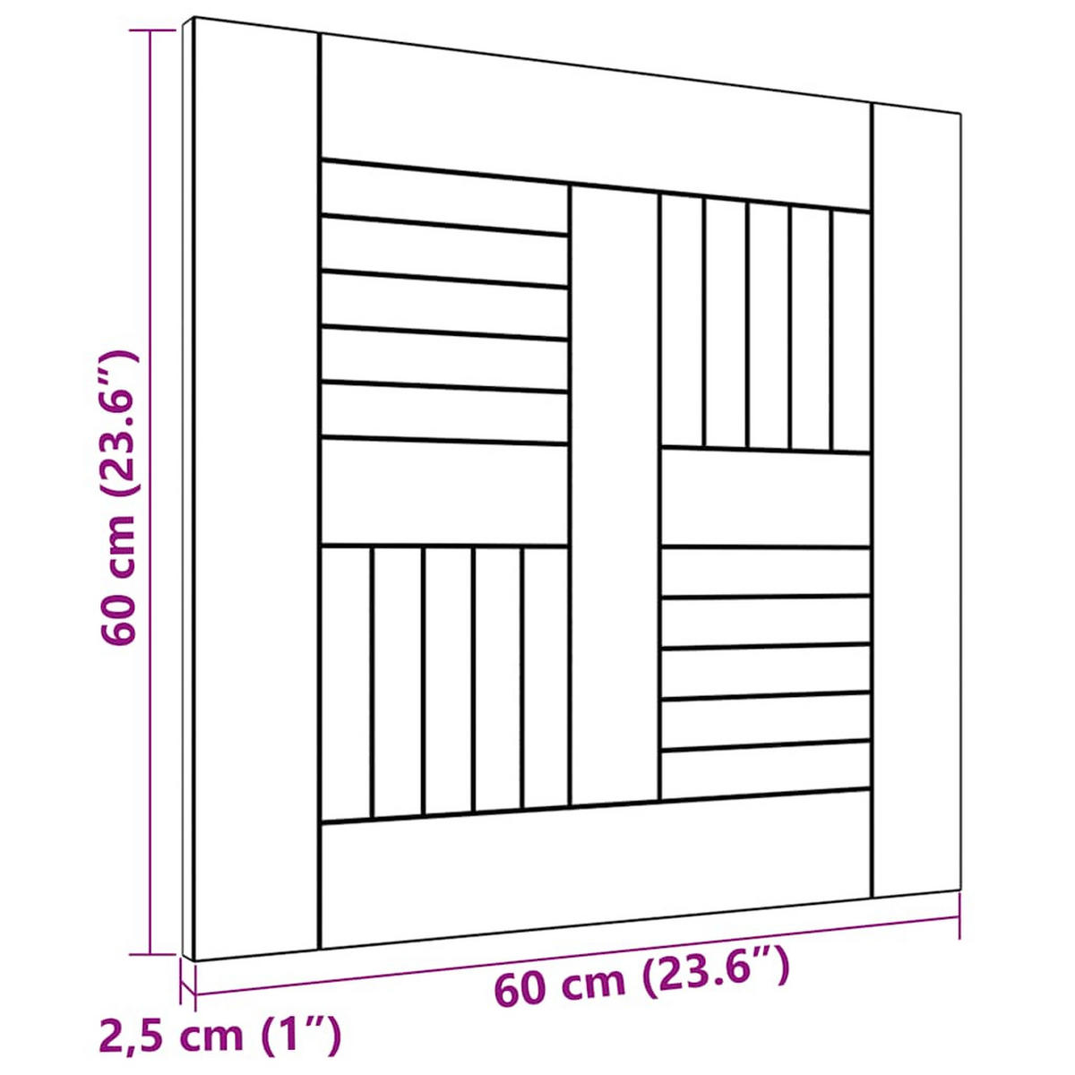 TISCHPLATTE Massivholz Teak 60/60/2,5 Cm - Braun, Holz (60/60/2.5cm) - vidaXL
