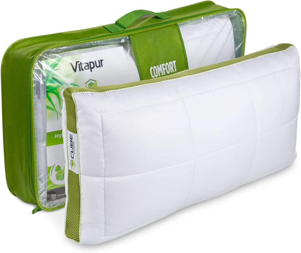 VITAPUR Kissen 40x80 Cube I Komfort - Weiß, Textil (40/80cm) - Vitapur