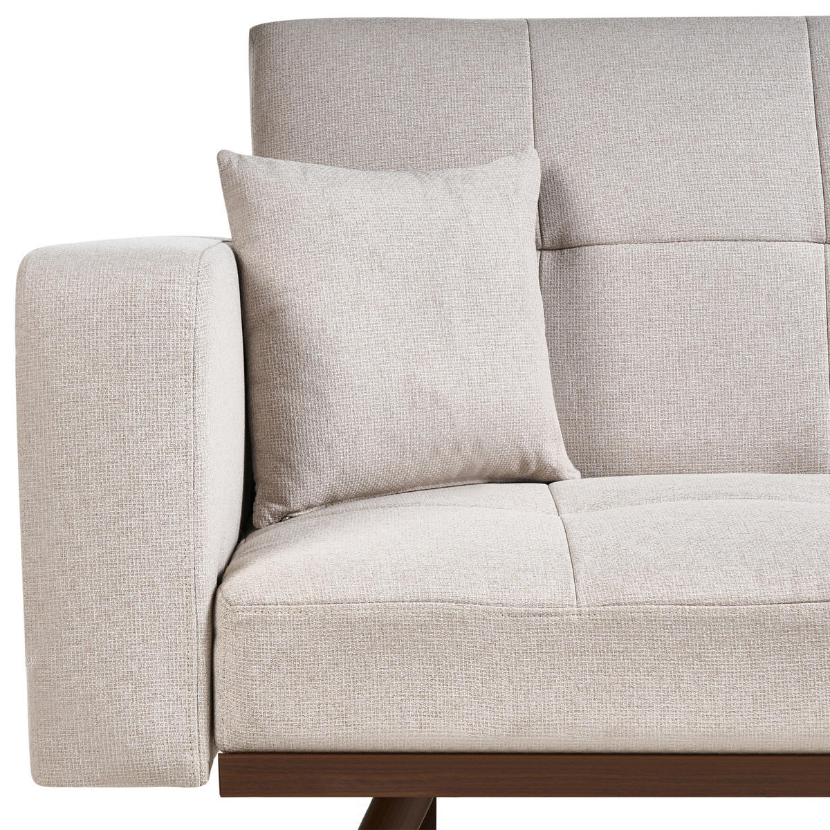 SCHLAFSOFA 3-Sitzer Hellbeige Hjulby - Beige, Textil (220/90/82cm) - Beliani