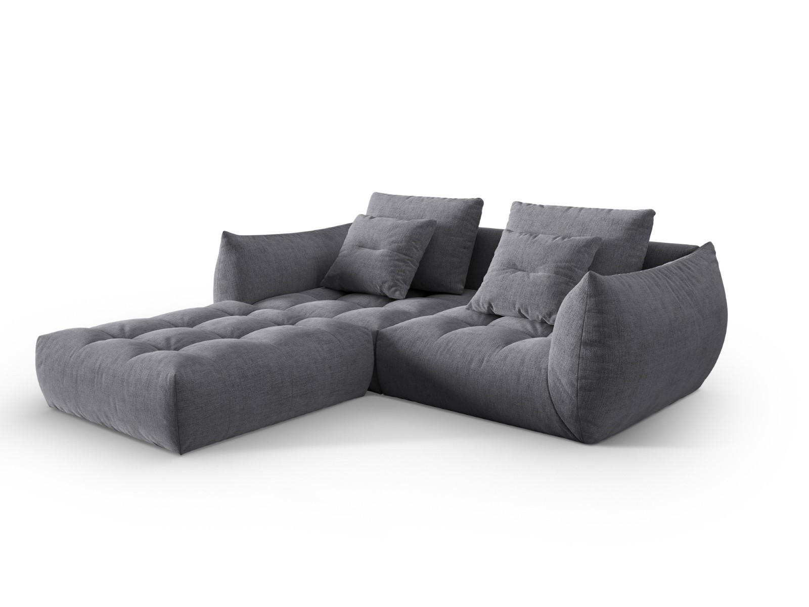 SOFA modular Bloom aus strukturiertem Stoff grau 3 Sitzplätze - Grau, Textil (216/232cm) - Micadoni