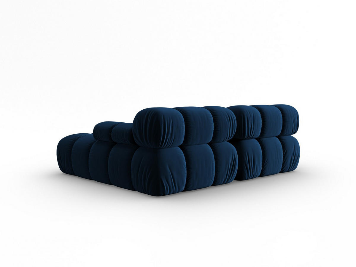 MODULARES-ECKSOFA rechts Bellis aus Samt königsblau 3 Sitzplätze - Blau, Textil (157/191cm) - Micadoni