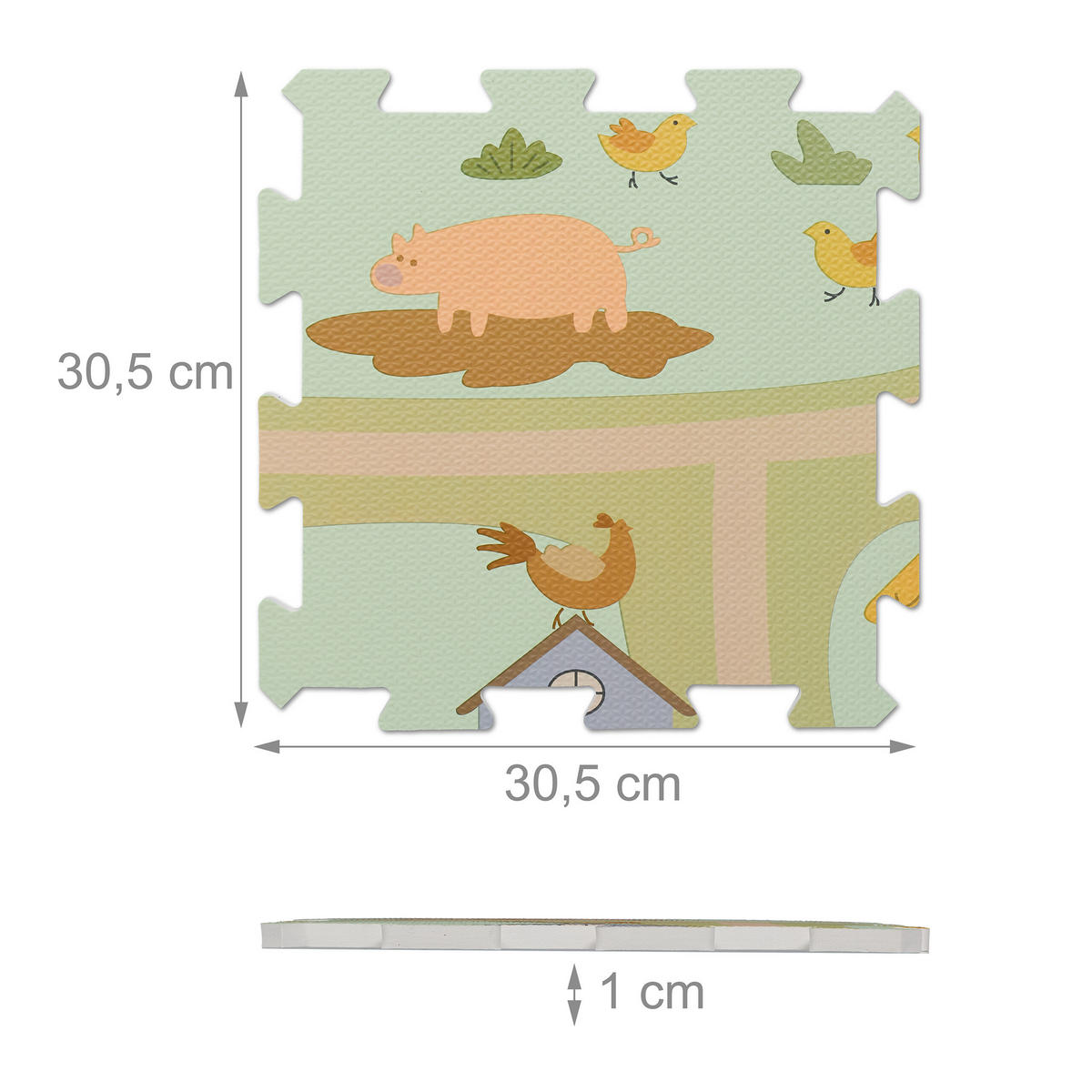 21-TLG.PUZZLEMATTE - Multicolor, Kunststoff (89.5/89.5cm) - Relaxdays