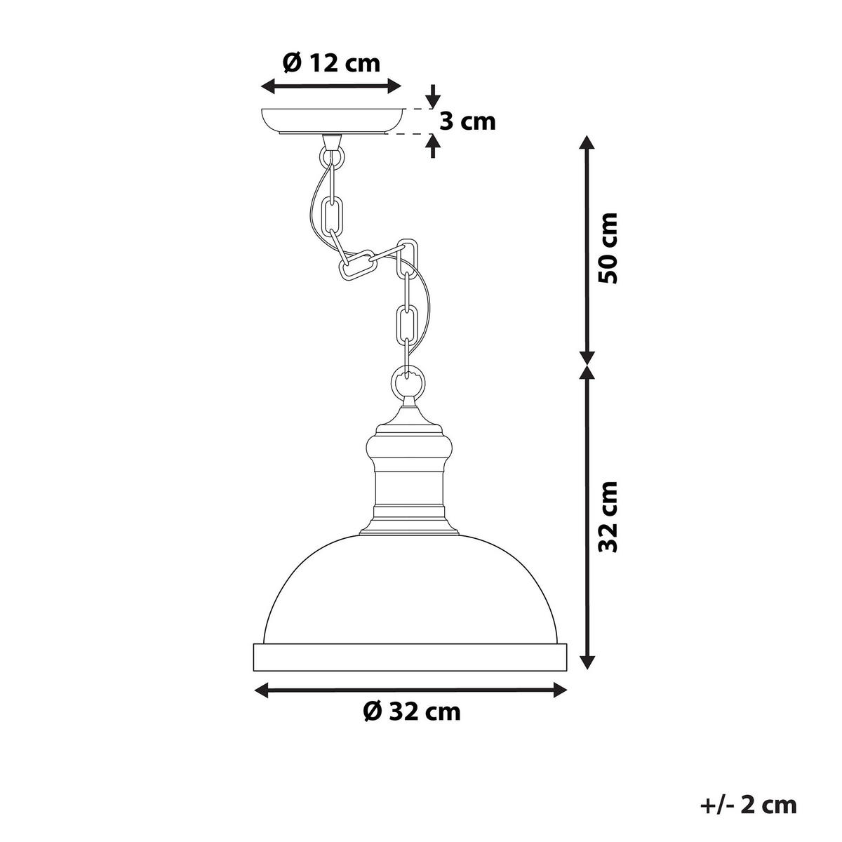 HÄNGELEUCHTE Didessa 32/32/85 cm - Blau, Metall (32/32/85cm) - Beliani