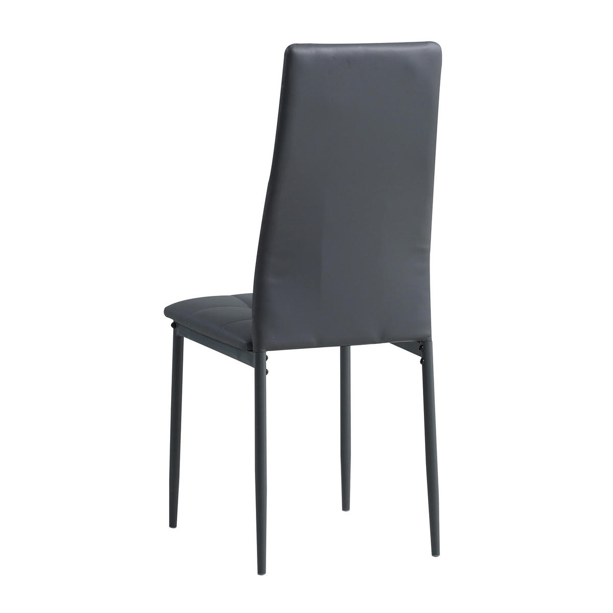 STUHL RIMINI Lederimitat Metallbeine 6er Set Grau - Grau, Kunststoff/Metall (41/97/38cm) - Albatros