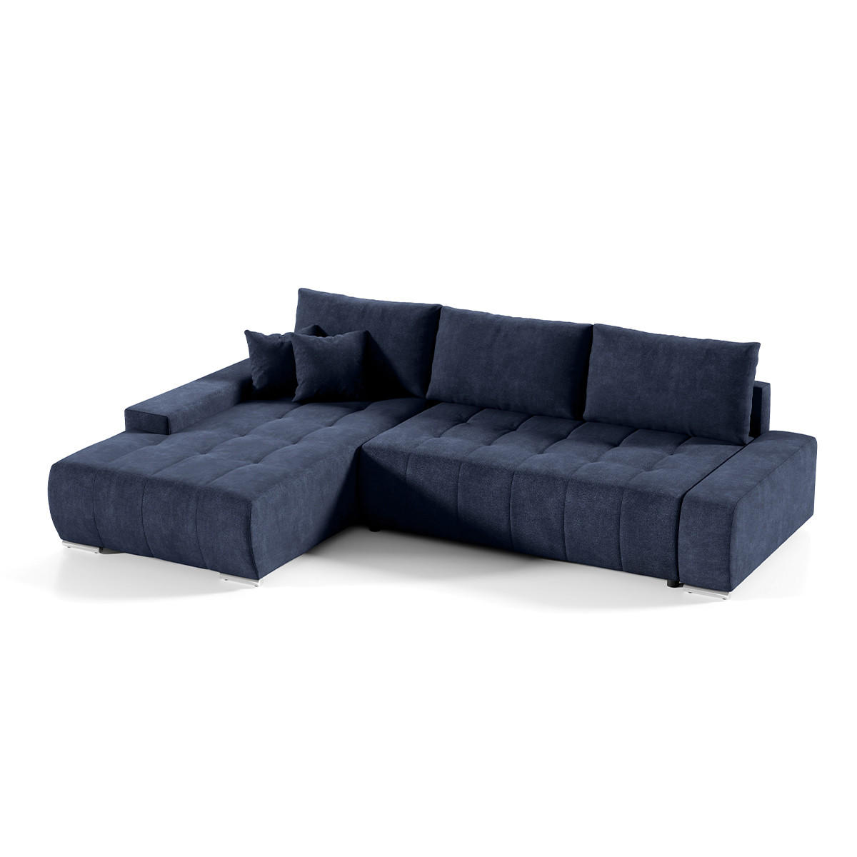 ECKSOFA Jonas 4 Sitzplätze Blau - Blau, Holzwerkstoff (265/185cm) - Petits-meubles