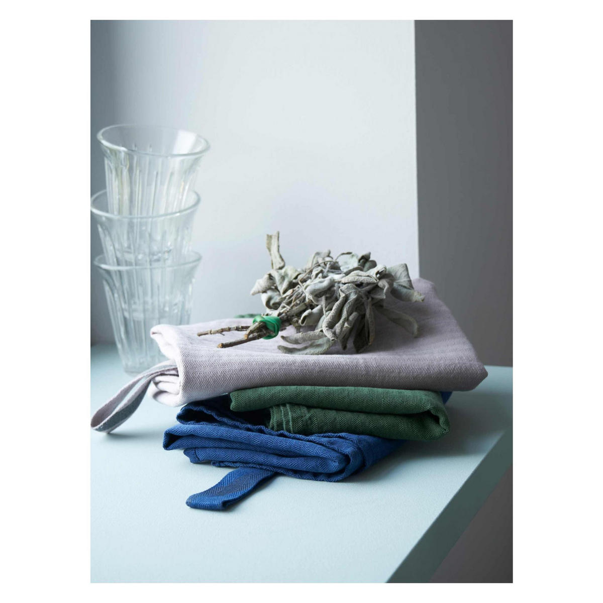 KÜCHENTUCH Marcel indigoblau 50 x 70 cm - Dunkelblau, Textil (70/50cm)