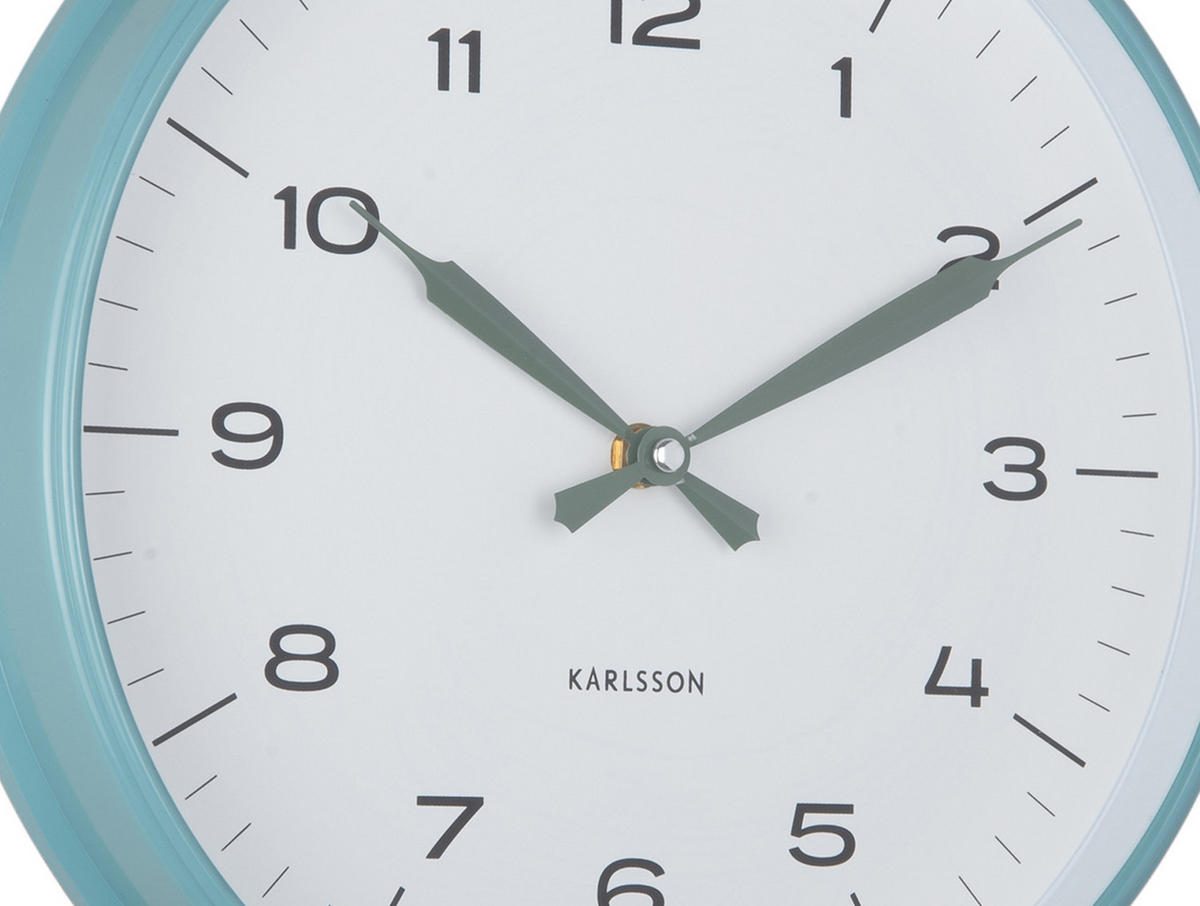 WANDUHR Modern Factory Ø30 cm - Blau, Kunststoff (30/4.5/30cm) - Karlsson