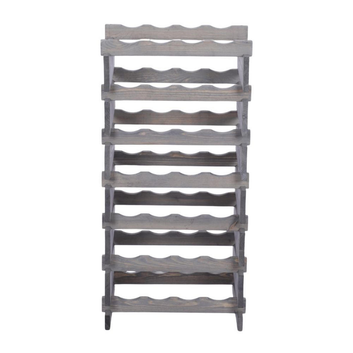 WEINREGAL VINOTECA FLEX PRO HxBxT 93x46x28cm 28 Flaschen auf 7 Ebenen Grau - Grau, Holz (46/93/28cm) - PROREGAL