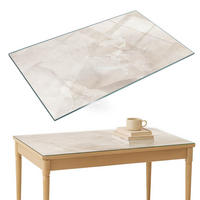 TISCHPLATTE 120x80 cm Marmorstrukturmuster - Creme, Glas (0.4/120/80cm) - TULUP