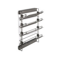 SCHUHREGAL seitlich ausziehbar für Schränke und begehbare Kleiderschränke Quartz, Links, Stahl - Titanfarben, Metall (46/75/32cm) - EMUCA