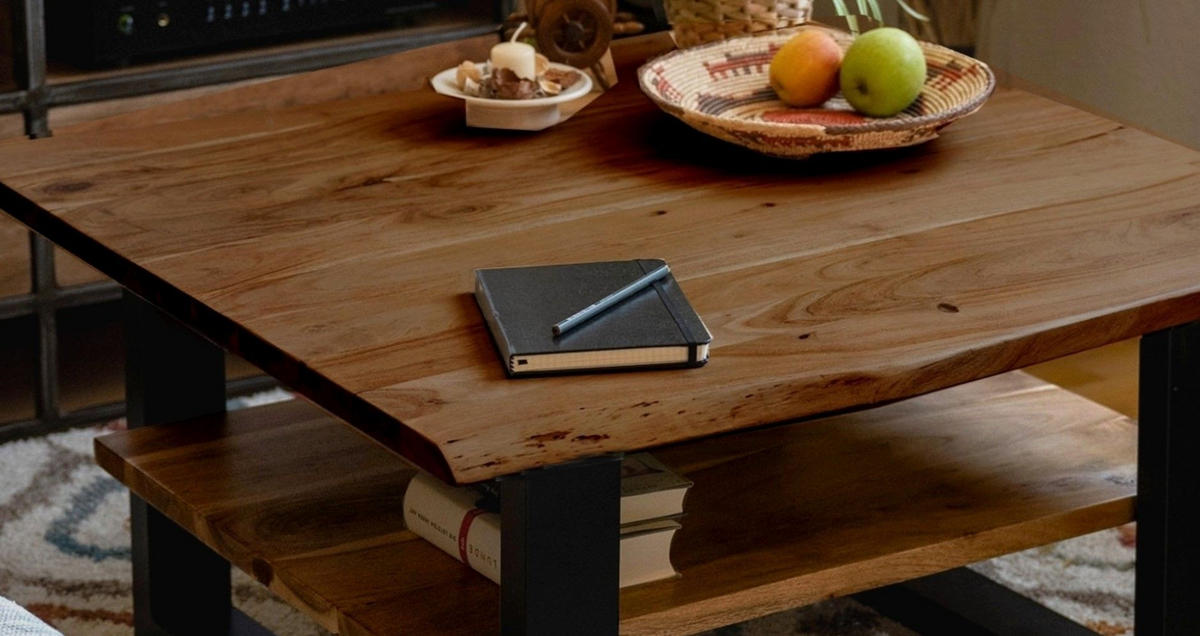 COUCHTISCH PATRICK - Schwarz/Braun, Holz/Metall (90/90/46cm) - SAM