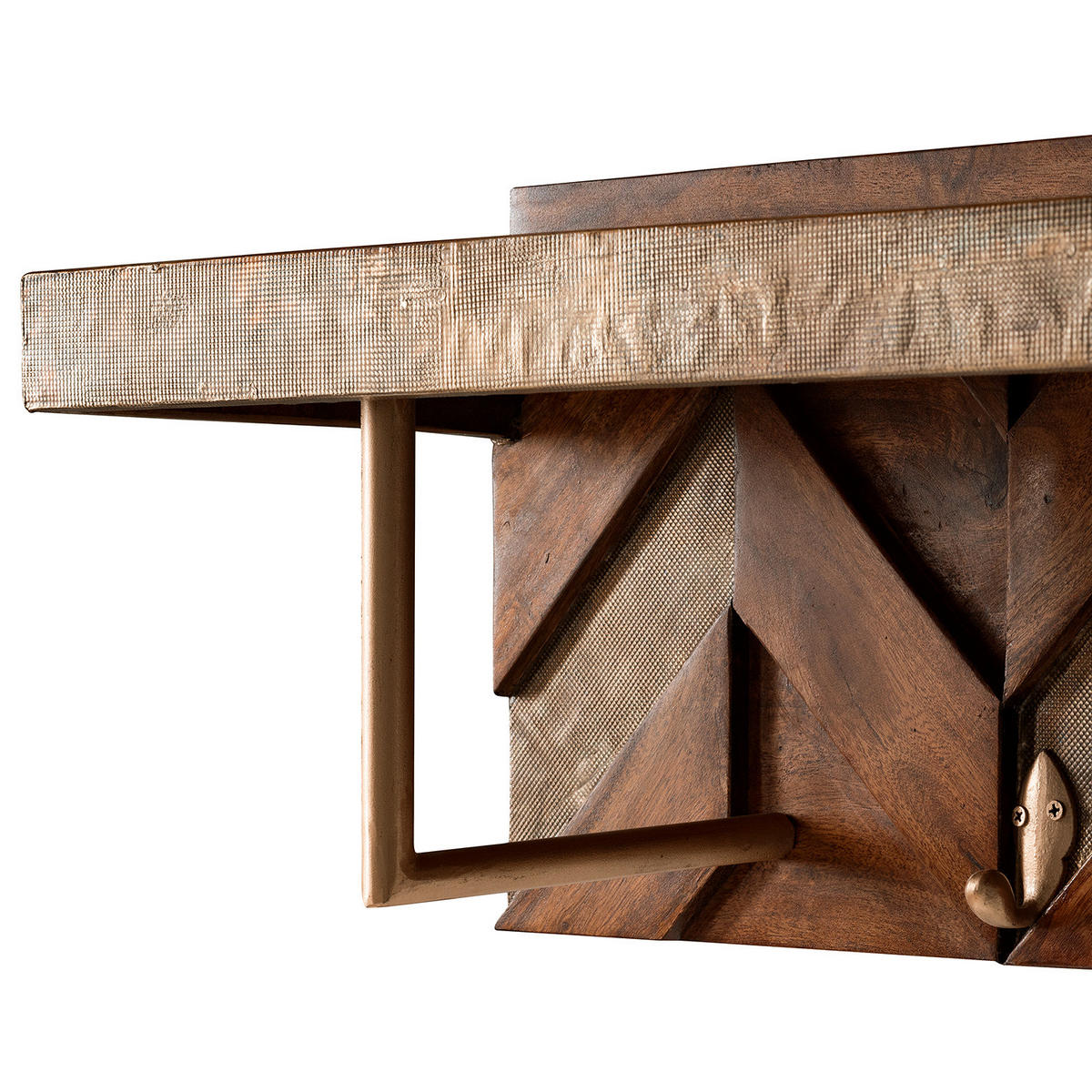 WANDGARDEROBE - Akazie massiv / Metall - Akaziefarben, Metall (81/30/25cm) - home24