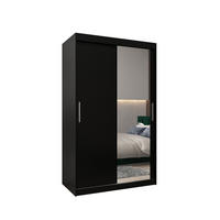 SCHWEBETÜRENSCHRANK 200/120/62 2-türig - Silberfarben/Schwarz, Holz/Kunststoff (120/200/62cm) - Abiks Möbel