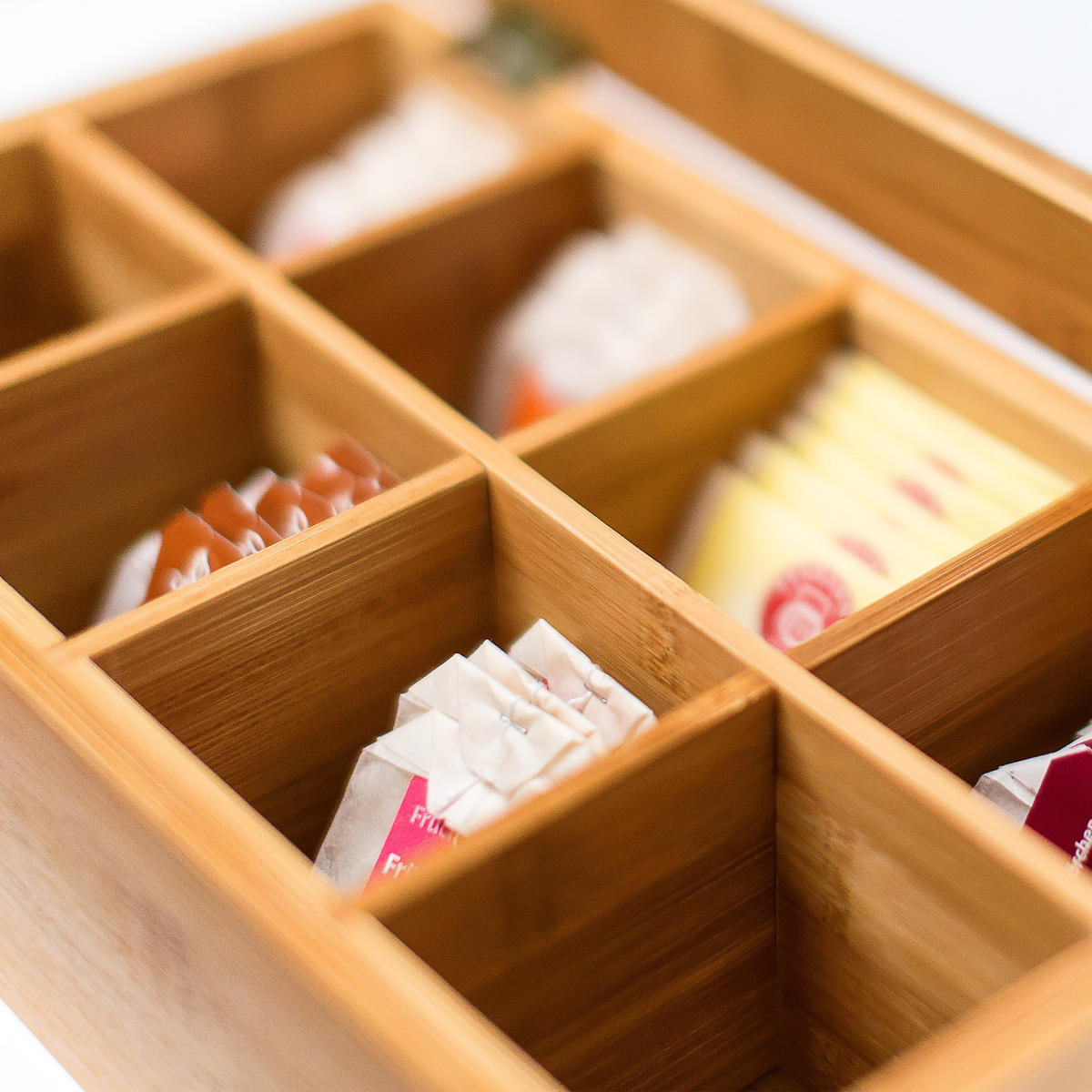 TEEBOX - Hellbraun, Holz/Kunststoff (28/9/16cm) - Relaxdays