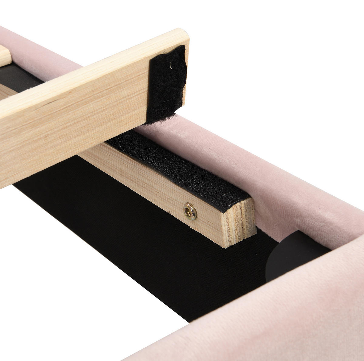 POLSTERBETT aus Samt 90x200 cm Rosa mit verstellbarem Kopfteil und Lattenrost - Rosa, Textil (90/200cm) - IVMEU