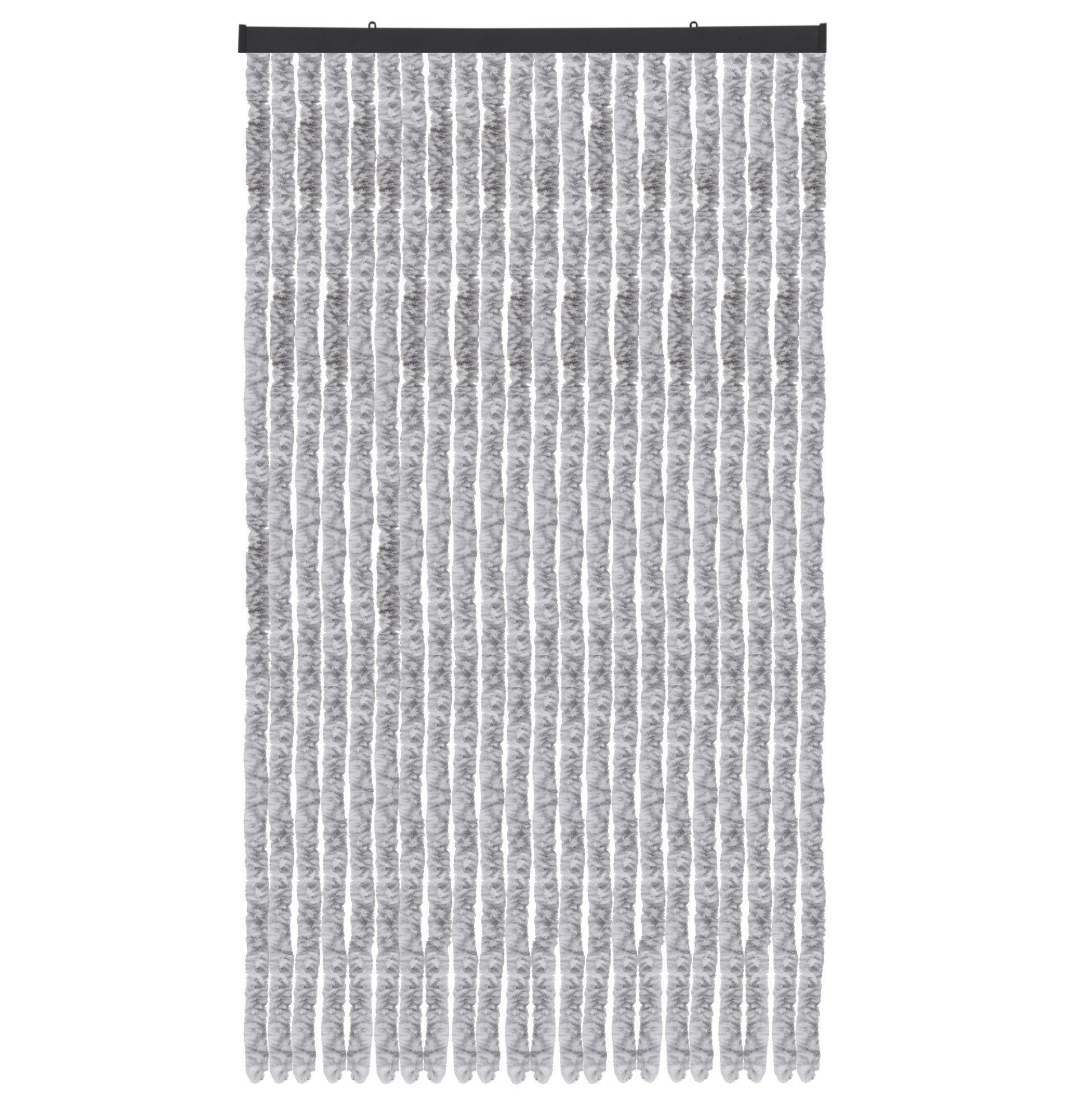 FLAUSCHVORHANG (90x220 cm) Türvorhang in "Meliert Hellgrau-Weiß" - Hellgrau, Kunststoff (90/2/220cm) - Arsvita