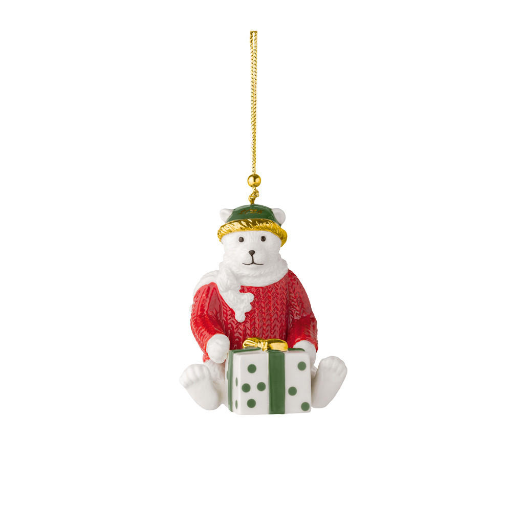 ORNAMENT PLÜSCHBÄR 2026 Christmas Classics weiß-gold 6,5 x 6,8 x 8 cm - Goldfarben/Weiß, Keramik (6.8/8/6.5cm) - Villeroy & Boch