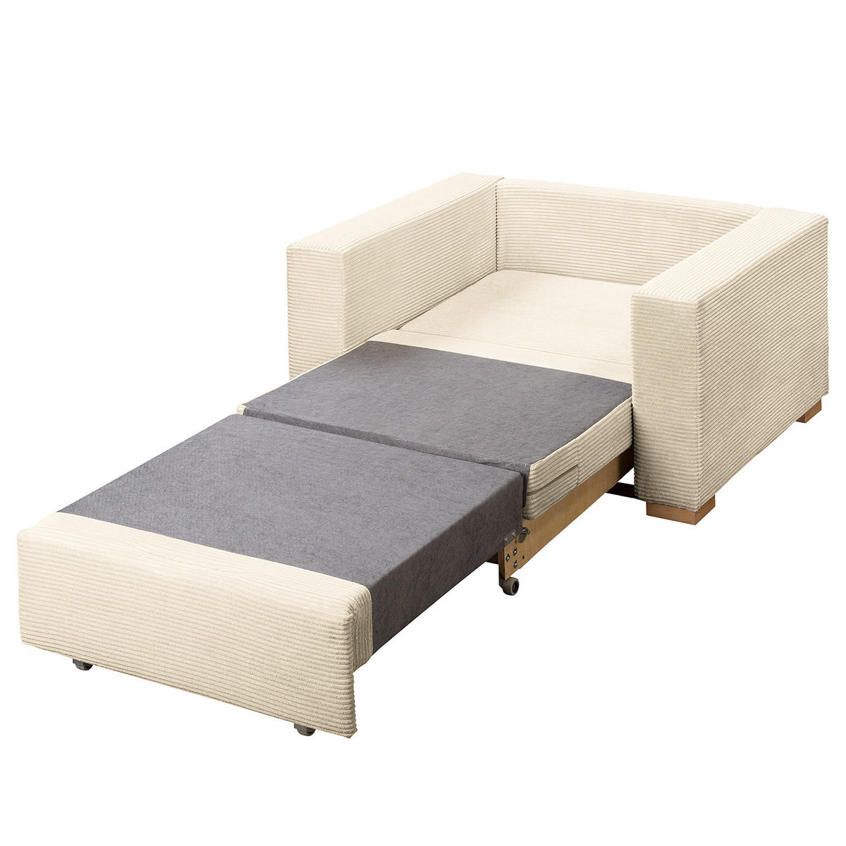 SCHLAFSESSEL - Beige/Buchefarben, Buchenholz/Textil (110/90/90cm) - home24