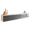 TV-LOWBOARD D180 mit weißer LED Beleuchtung - Silberfarben/Weiß, Holzwerkstoff/Kunststoff (180/30/33cm) - MIRJAN24