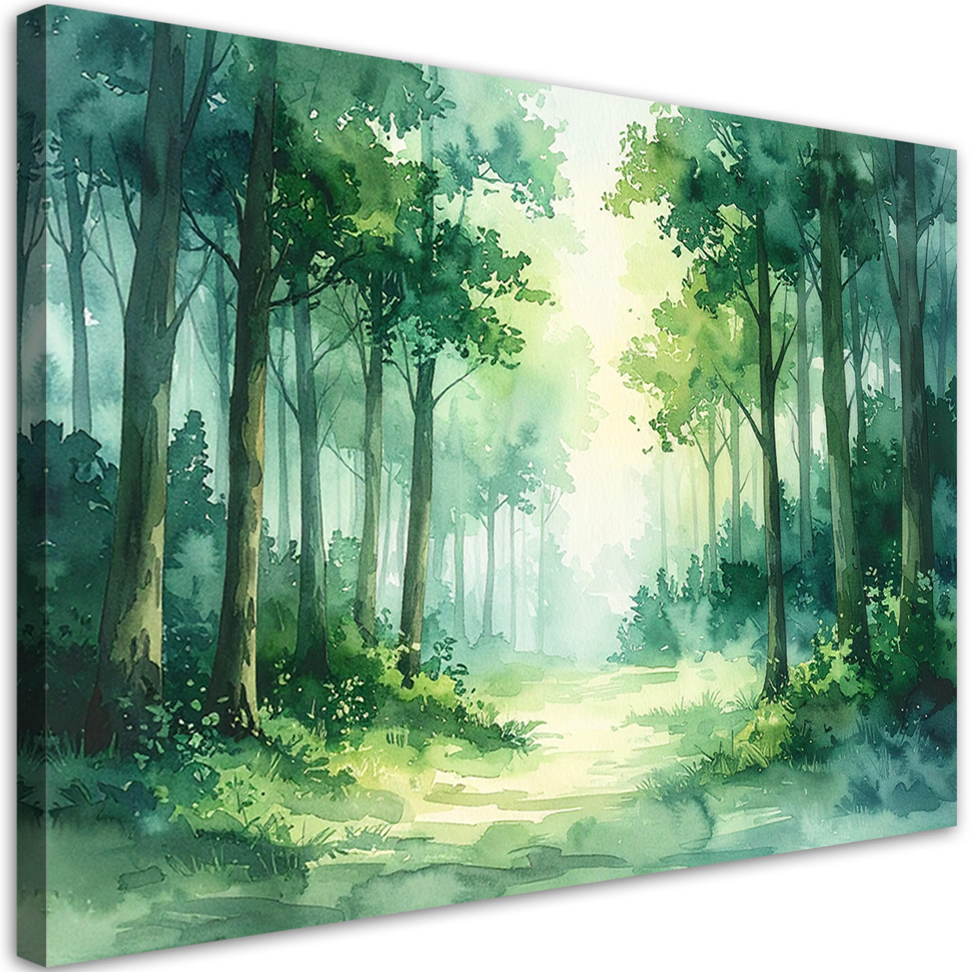 Feeby Leinwandbild Grün 90x60 cm