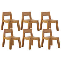 GARTENSTUHL 6er-Set Akazienholz hellbraun Livorno - Hellbraun, Holz (59/81/61cm) - Beliani