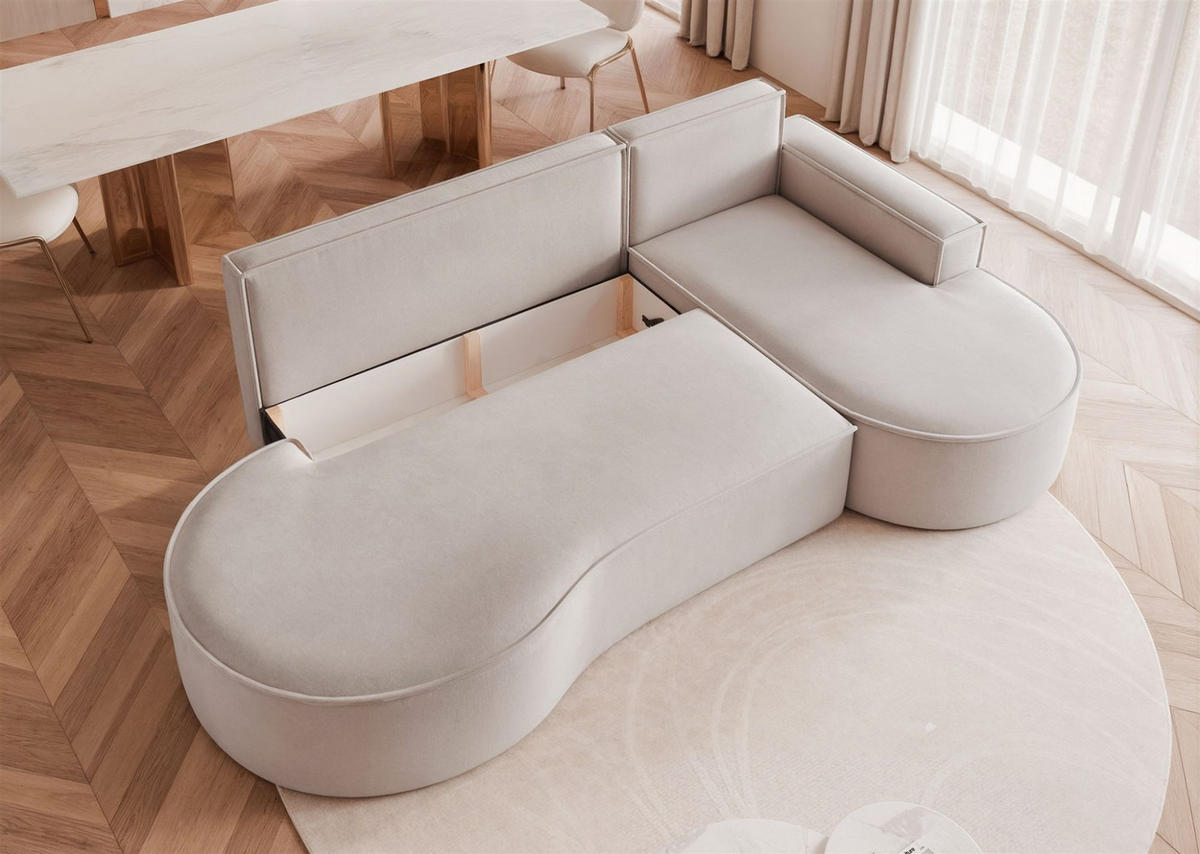 ECKSOFA Arlet Mit Schlaffunktion - Beige, Holzwerkstoff/Textil (156/277cm) - Fun Möbel
