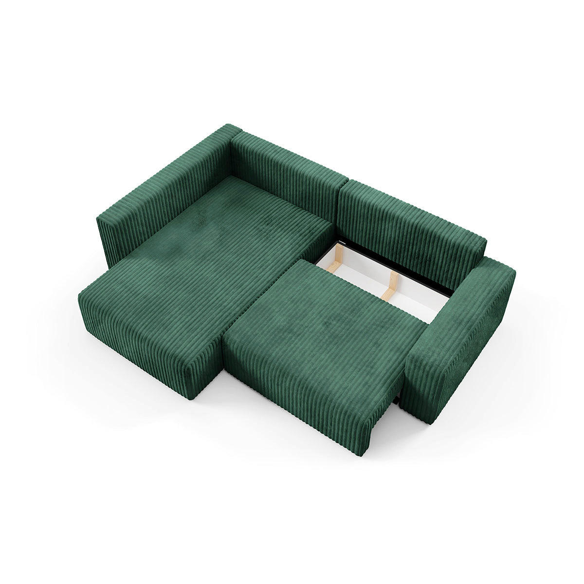 ECKSOFA Angela 4 Sitzplätze Tannengrün - Grün, Holz (245/182cm) - Petits-meubles