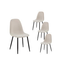 ESSZIMMERSTUHL Elia Beige 44 cm x 84 cm 4er-Set - Beige, Leder (44/84/52cm) - Klast Home