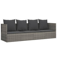 SONNENLIEGE mit Kissen, verstellbar, 203/58/56 cm, aus Poly Rattan, Grau und Dunkelgrau - Grau, Kunststoff (58/56/203cm) - vidaXL