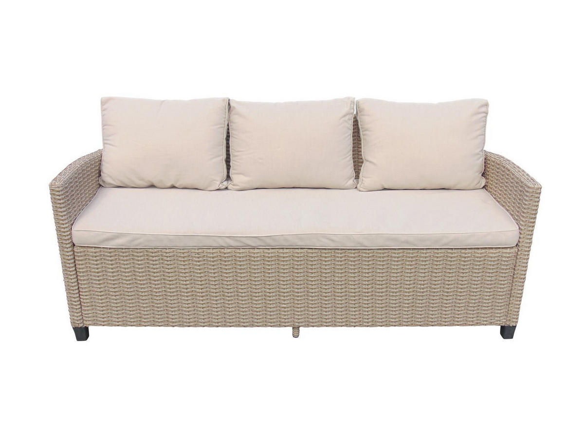 DININGLOUNGE-SET Alpina II Braun Polyrattan für 7 Personen - Braun, Naturmaterialien - Green Spirit