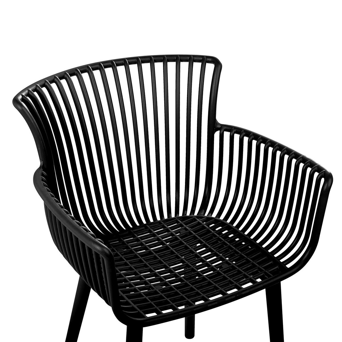 GARTENSTUHL 4er-Set Kunststoff schwarz Pesaro - Schwarz, Kunststoff (58/84/45cm) - Beliani