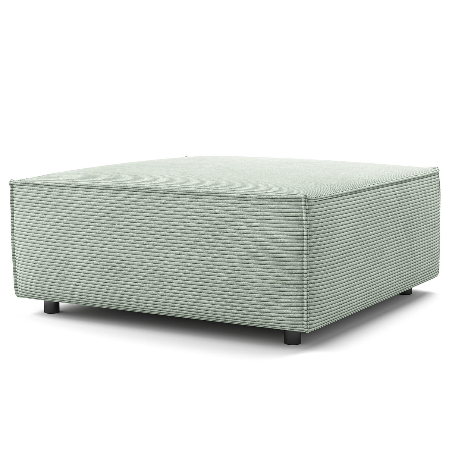 POLSTERHOCKER - Quadratisch - Schwarz/Mintgrün, Kunststoff/Textil (98/40/97cm) - home24