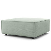 POLSTERHOCKER - Quadratisch - Schwarz/Mintgrün, Kunststoff/Textil (98/40/97cm) - home24