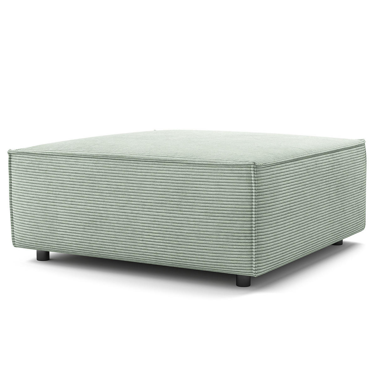 POLSTERHOCKER - Quadratisch - Schwarz/Mintgrün, Kunststoff/Textil (98/40/97cm) - home24