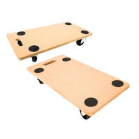 TRANSPORTROLLER 2er-Set mit 4 Rollen 11,5x30x60cm Traglast 200kg MDF Holzplatte Braun - Braun, Holzwerkstoff (60/30/11.5cm) - PROREGAL