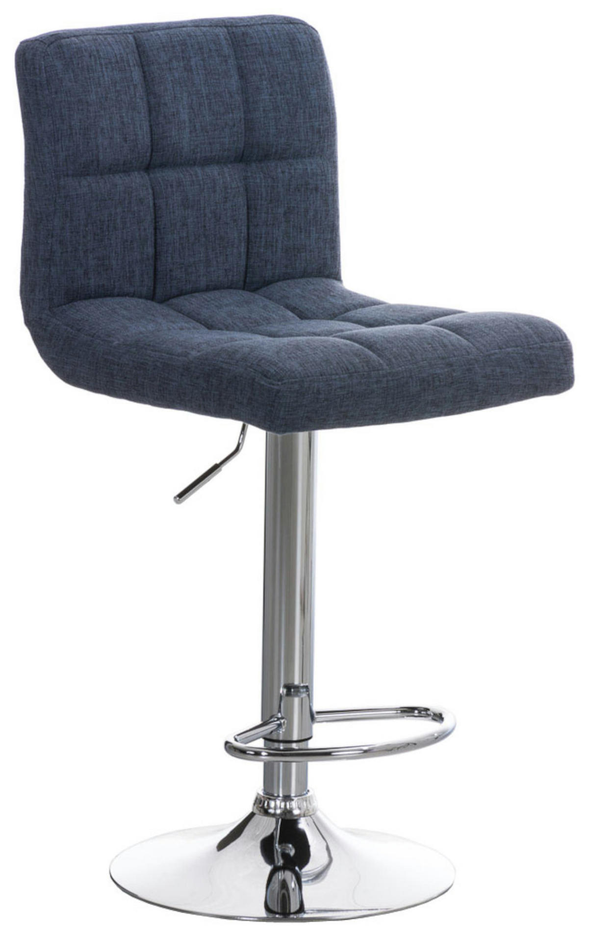 BARHOCKER 2er Set Stoff Blau - Chromfarben/Blau, Textil/Metall (46/94/47cm) - CLP