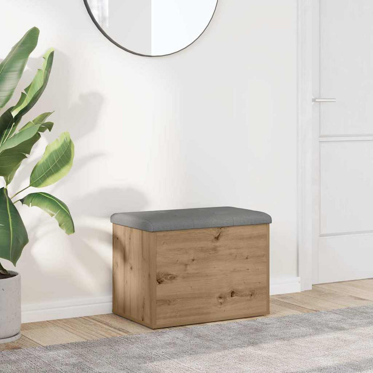 SITZBANK Mit Stauraum Artisan-Eiche 62/42/45 Cm Holzwerkstoff - Braun, Holzwerkstoff (42/45/62cm) - vidaXL