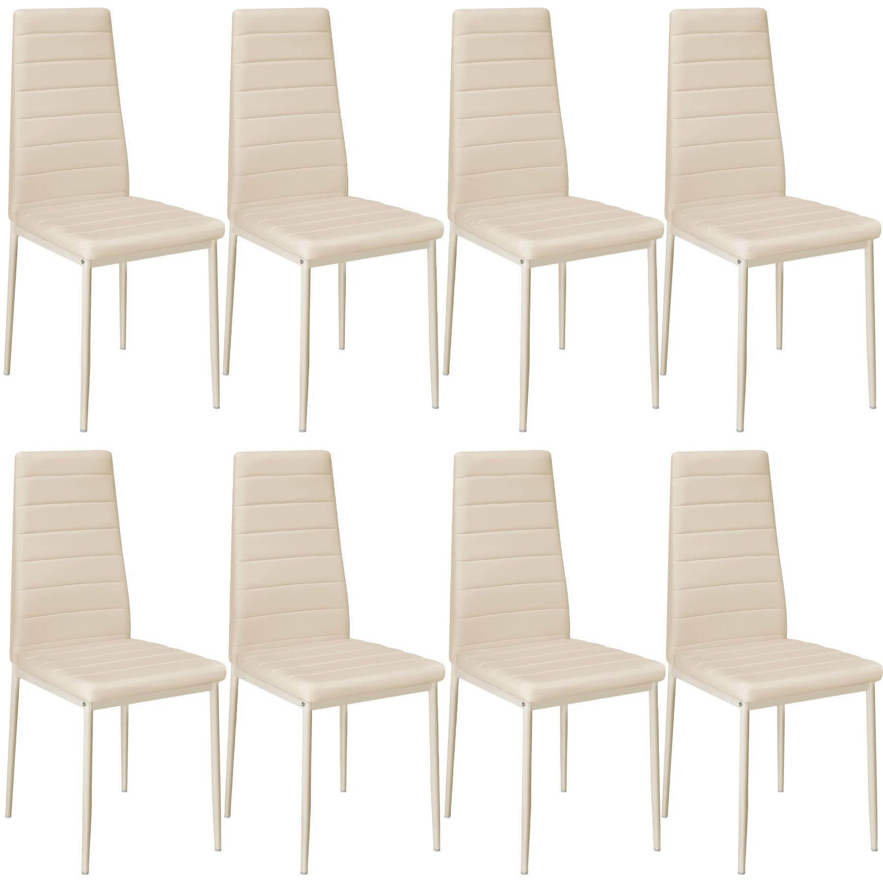 ESSZIMMERSTUHL 8er Set Thomas 41 x 45 x 98 5 cm beige - Beige, Textil (48/98.5/45cm) - tectake