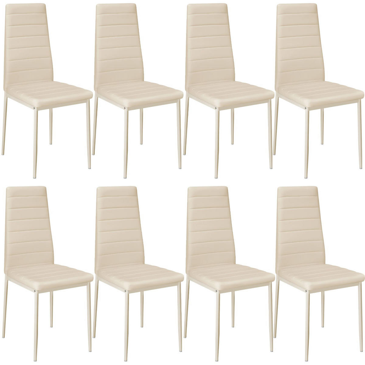 ESSZIMMERSTUHL 8er Set Thomas 41 x 45 x 98 5 cm beige - Beige, Textil (48/98.5/45cm) - tectake