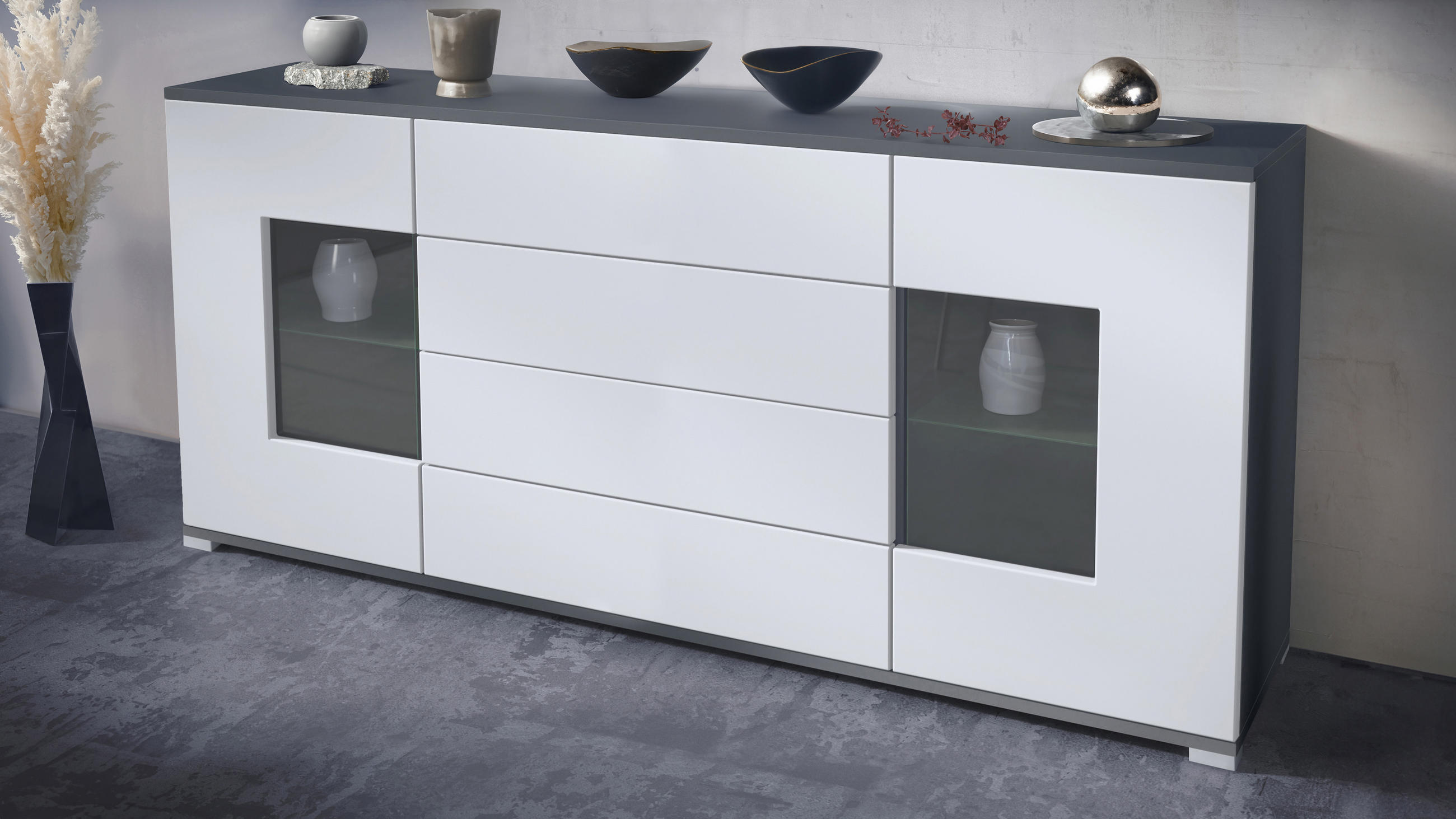 SIDEBOARD Grömitz Weiß matt - Weiß, Holzwerkstoff (166.5/75.5/35cm) - Vladon