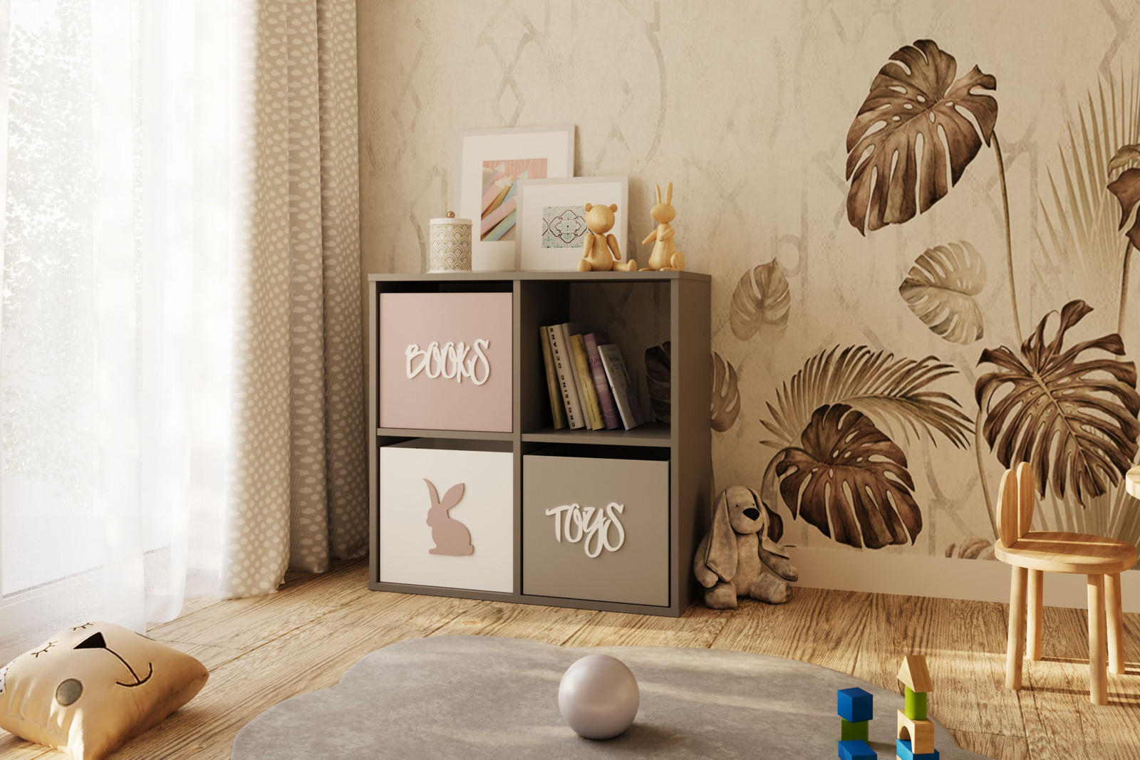 BÜCHERREGAL Loni - Grau, Holzwerkstoff (80/80/38cm) - RAUMHIRSCH FURNITURE