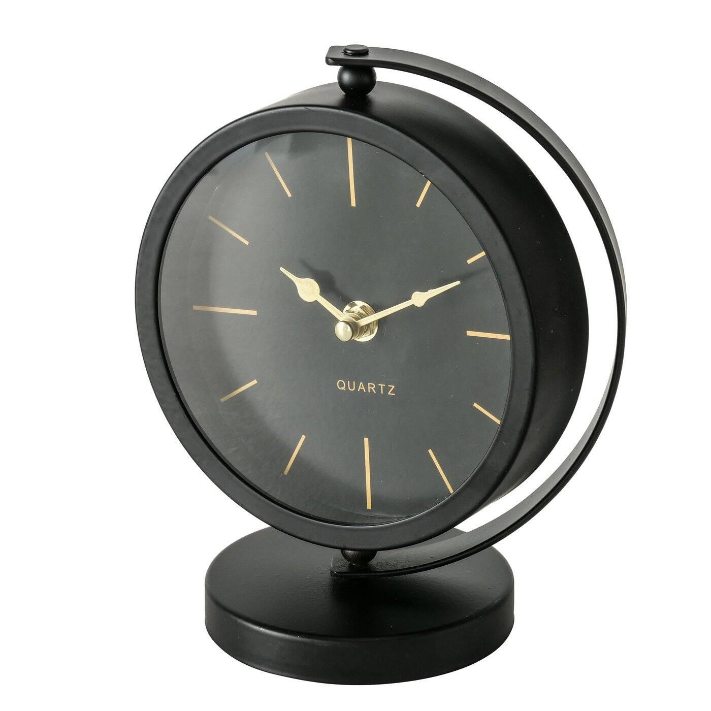 TISCHUHR Balia 20 cm - Schwarz, Metall (10/20/16cm) - Boltze Home