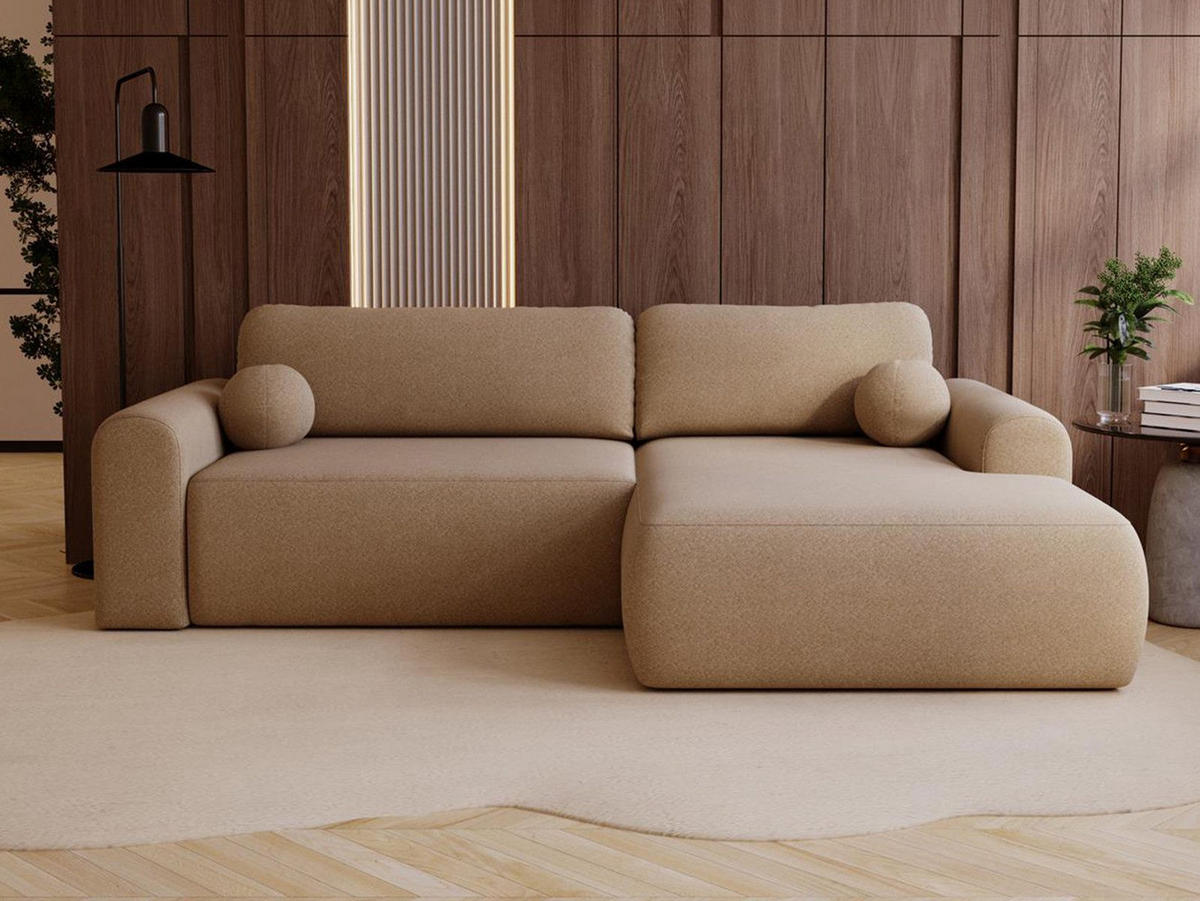 ECKSOFA beige rechts AURA - Beige, Holzwerkstoff (257/177cm) - Compleo24